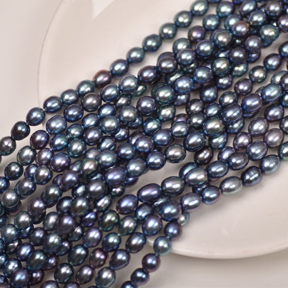 1013 Malachite Green 8-9mm Rice Beads Natural Freshwater Rice Beads Wholesale