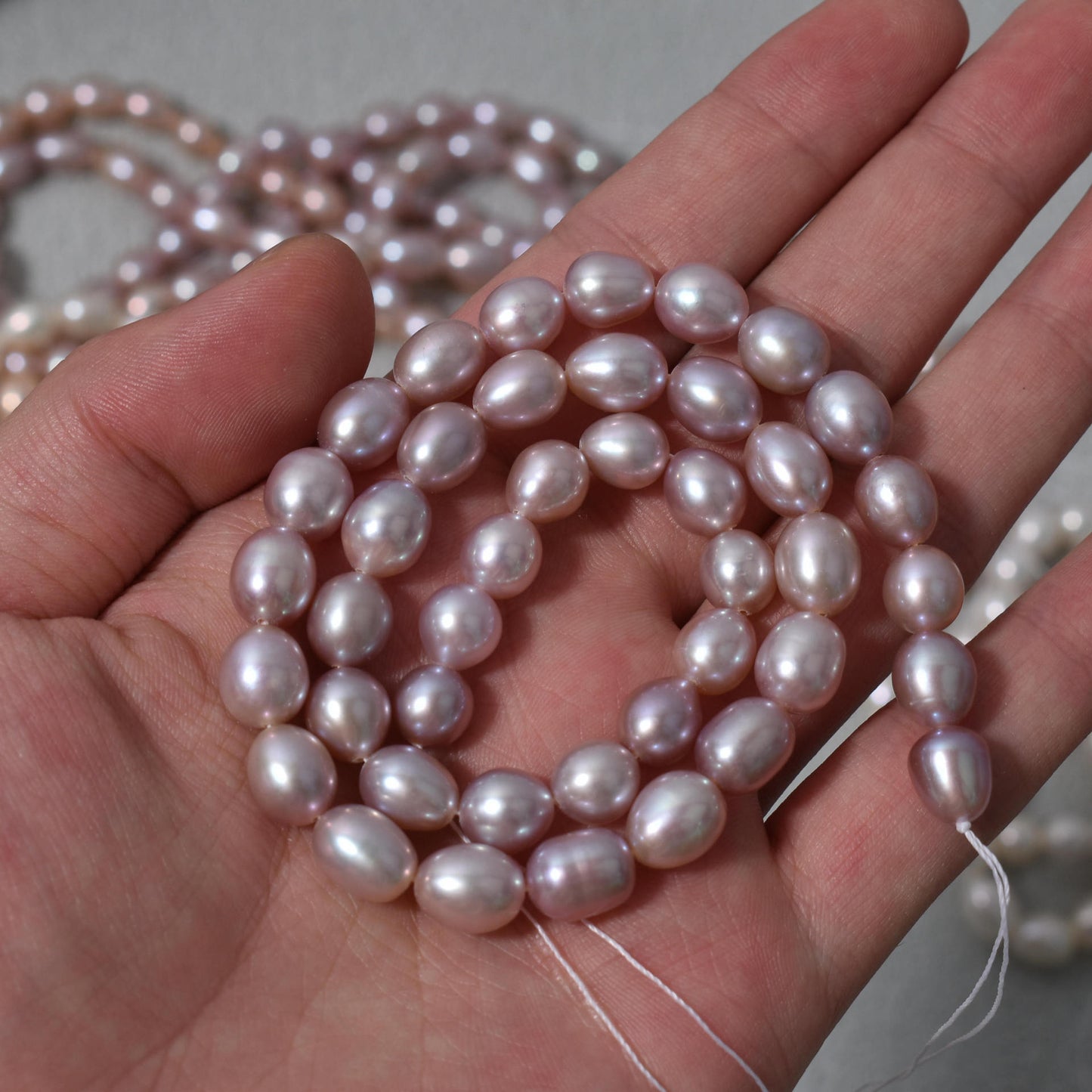 1005 Rice beads Rice-shaped pearl loose beads About 8-9mmDIY bracelet jewelry Natural freshwater pearl necklace Material work in progress