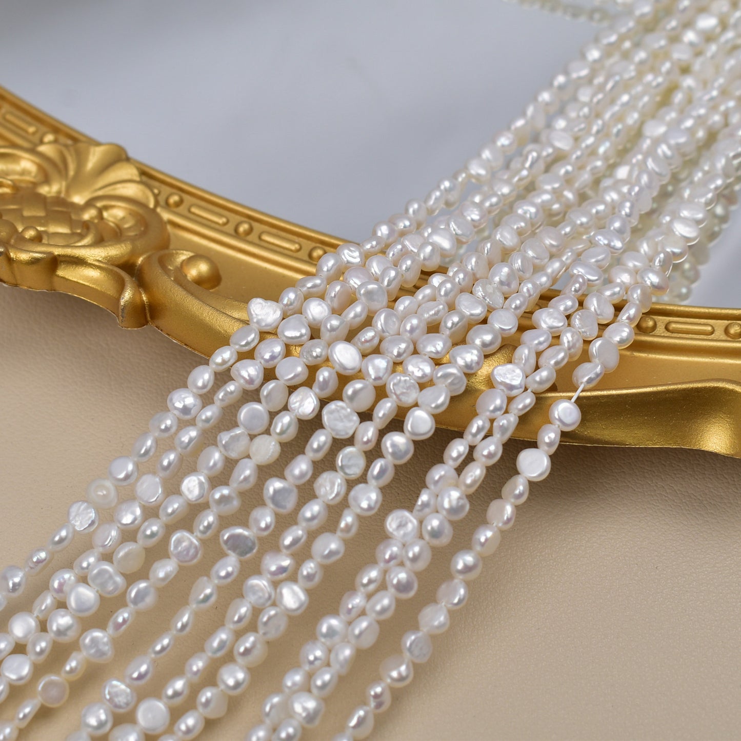 1205 4-5Mm Natural Freshwater Pearl, Baroque Shaped Pearl Loose Bead DIY