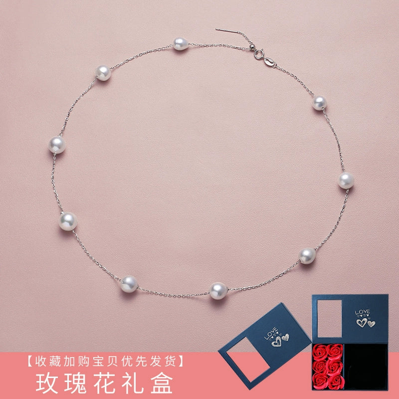 Freshwater pearl necklace lady real multi-hemp baroque special-shaped starry gray gift