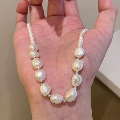 Mr. He natural necklace lady gradual change baroque bead design sense