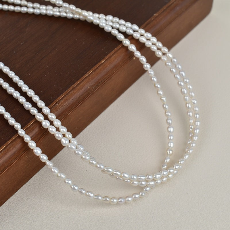 1017 Natural freshwater real pearl necklace material freshwater pearl AK meter bead DIY handmade beaded jewelry accessories