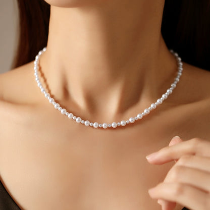 Baby bead necklace size pearl women's round strong light natural freshwater gypsy