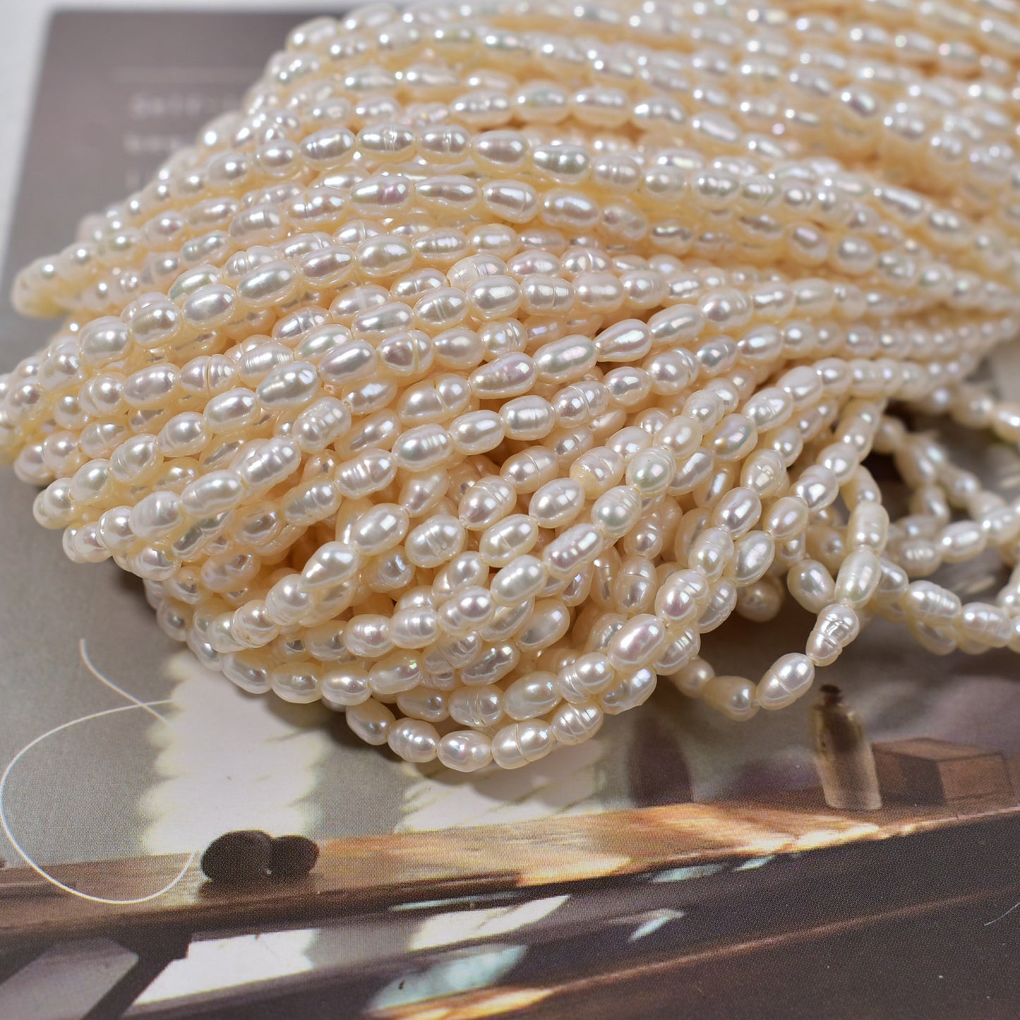 1028 Farm Direct Supply 3mm Natural Freshwater Pearl Loose Beads Rice Beads