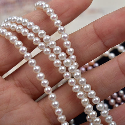 1182 Natural Freshwater Pearl Approx. 4mm Near Round Pearl Necklace work in progress DIY Jewelry Accessories
