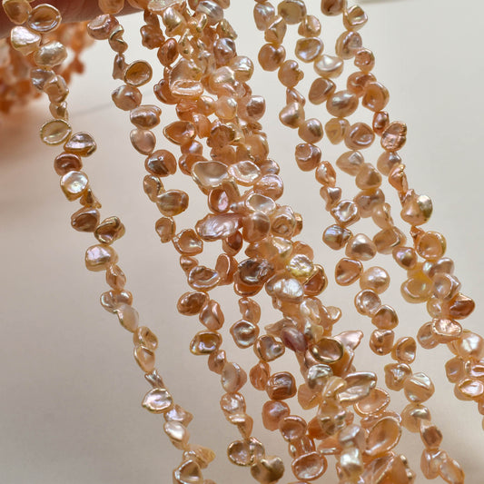 1083 Baroque pink gold 37-hole petal-shaped side hole beads DIY jewelry accessories