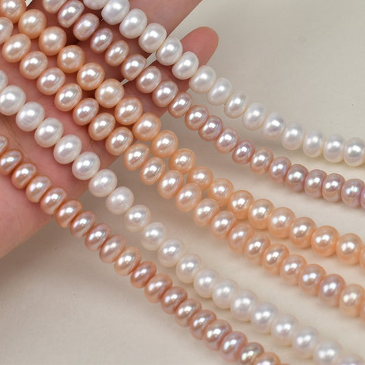 1206 9-10mm   Flat Beads Natural Freshwater Real Pearl Jewelry Accessories