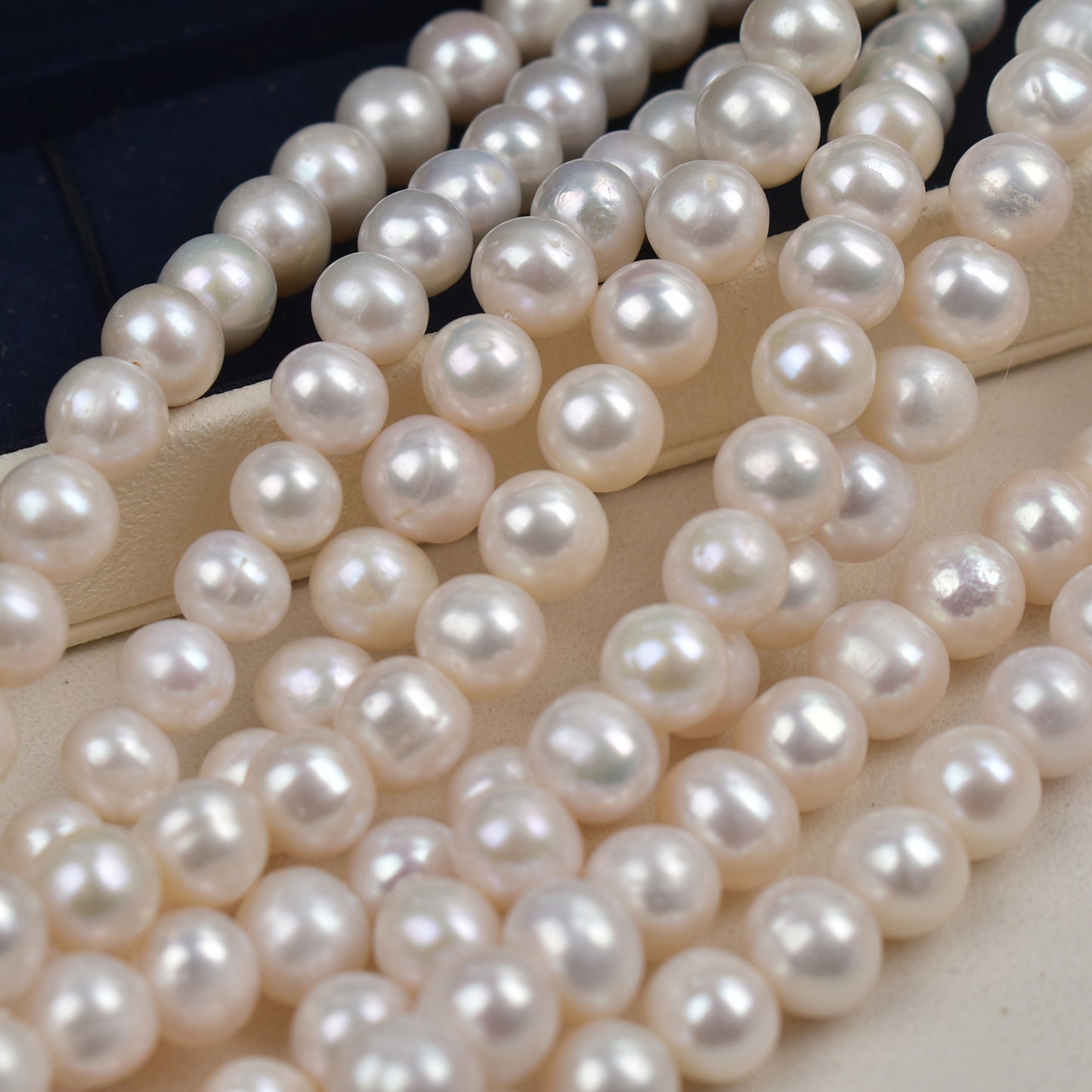 1149 wholesale 7-8-9 -10mm natural freshwater pearl seedless micro-flawed near round pearl DIY work in progress