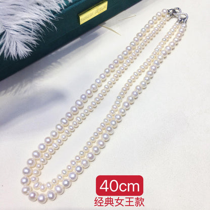 four seasons evergreen Japanese double-layer one wear more freshwater pearl necklace sweater chain