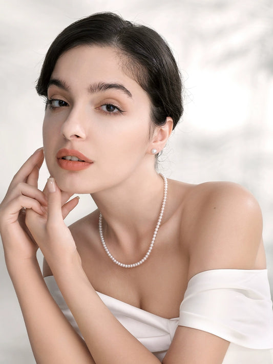 Rice Pearl Necklace18k Gold Natural Freshwater Baby Pearl Necklace