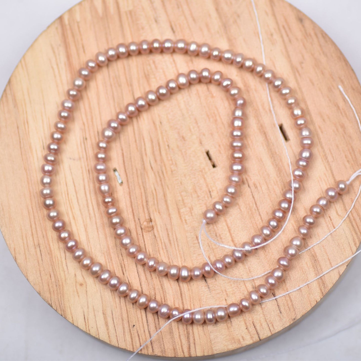 1224 new 4mm natural water pearl loose beads, white and bright, pearl abacus beads DIY collarbone chain jewelry