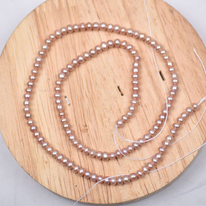 1224 new 4mm natural water pearl loose beads, white and bright, pearl abacus beads DIY collarbone chain jewelry