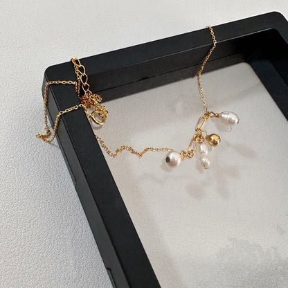 Natural special-shaped freshwater pearl necklace Personalized design Clavicle casual women's style