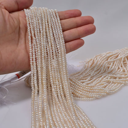 1207 4-5mm Strong Light Natural Freshwater Flat Beads Small Pearls DIY Loose Beads Jewelry Handmade Accessories Material Wholesale