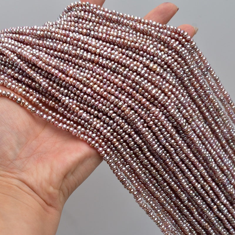 1232 Zhuji Pearl Natural Freshwater Pearl 3-4mm Purple Pearl work in progress diy loose beads