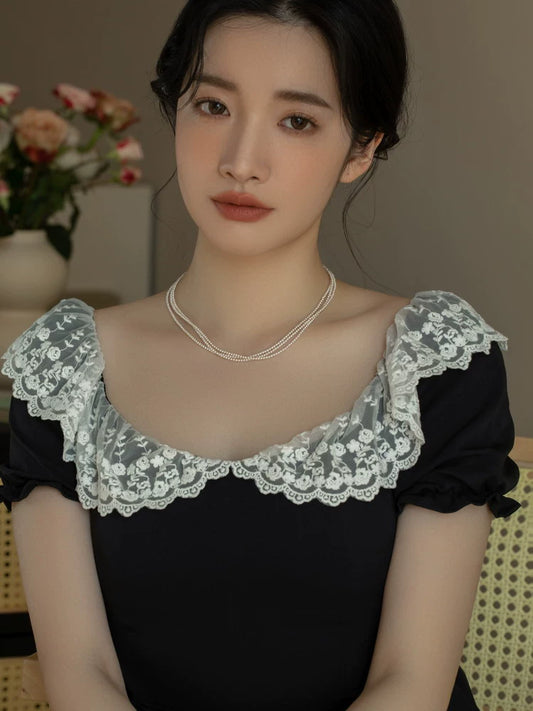 Pearl Necklace Girls Multi-layer Design High-end Three-layer Stacked Chain