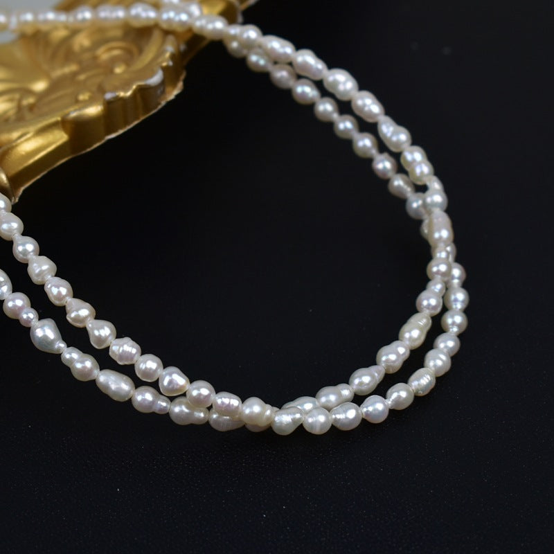 1140 3-4Mm keshi rice beads pearl rice beads natural freshwater pearl DIY handmade jewelry