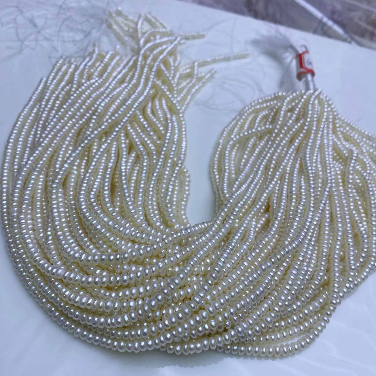 1223 Natural Freshwater Pearls 3-4mm Flat Beads Loose Beads Necklace Bracelet Semi-finished Beading DIY Handmade Accessories