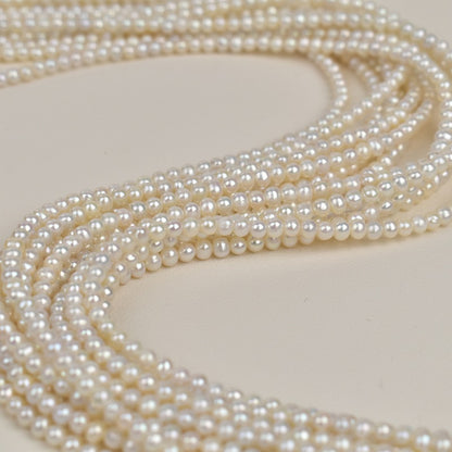 1115 3.5-4 mm near round pearl natural freshwater real pearl work in progress material jewelry accessories necklace material