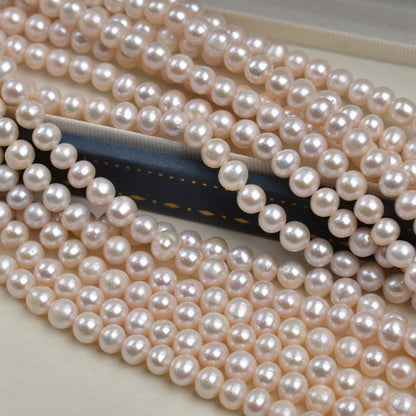 1164 6-7Mm white, nearly round natural freshwater pearl DIY jewelry accessories