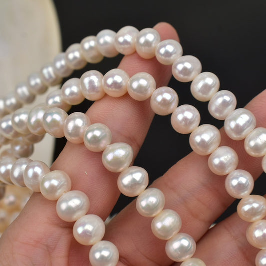 1145 7-8Mm natural freshwater pearl loose beads necklace collarbone chain DIY work in progress wholesale