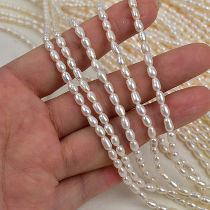 1015 Zhuji pearl 39cm natural pearl 3-3.5 m light grain rice beads loose beads handmade freshwater pearls seedless beads