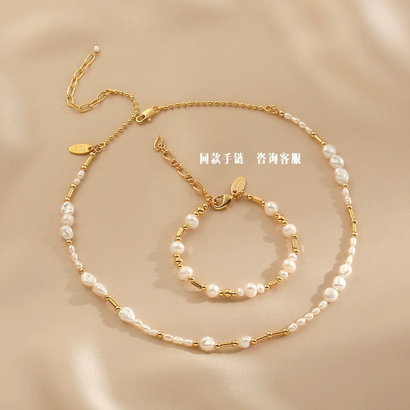 Vintage Fashion Baroque Freshwater Pearl Necklace