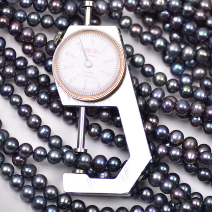 1171 Cost-effective imitation Tahitian black nearly round pearl 9mm jewelry DIY accessories natural freshwater pearl