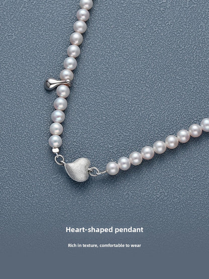 Necklace Ladies Positive Round Extremely Strong Light High-grade Natural Freshwater Baby Pearl Full Bead Chain