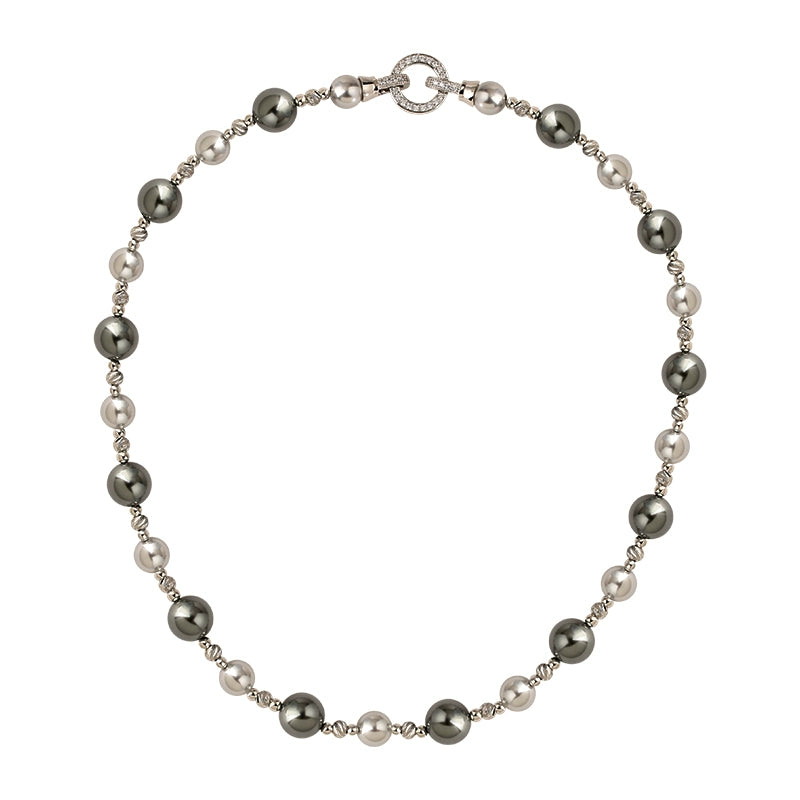 Zhenduo hemp mixed color  pearl necklace women's autumn and winter new sweater chain personalized stacking