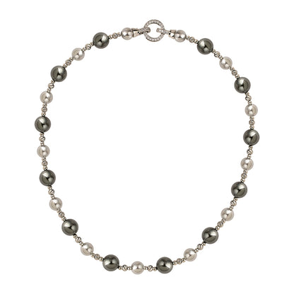 Zhenduo hemp mixed color  pearl necklace women's autumn and winter new sweater chain personalized stacking