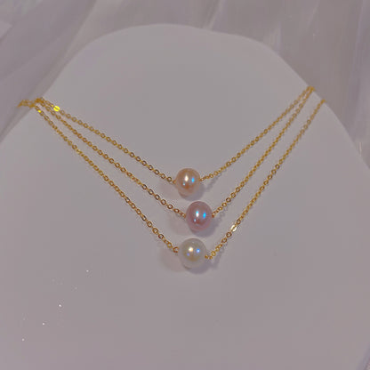 Natural freshwater pearl necklace, one pendant for women, single s925 silver-plated women's earrings.