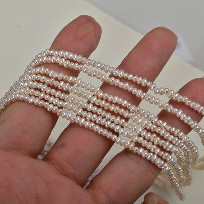 1197 2-3Mm natural freshwater pearl necklace work in progress purple beads