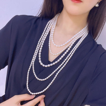 new retro multi-layer Lolita style tian ran pearl necklace long sweater chain