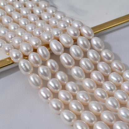 1049 Freshwater Fat Rice Beads Loose Beads Natural Pearls 7mm