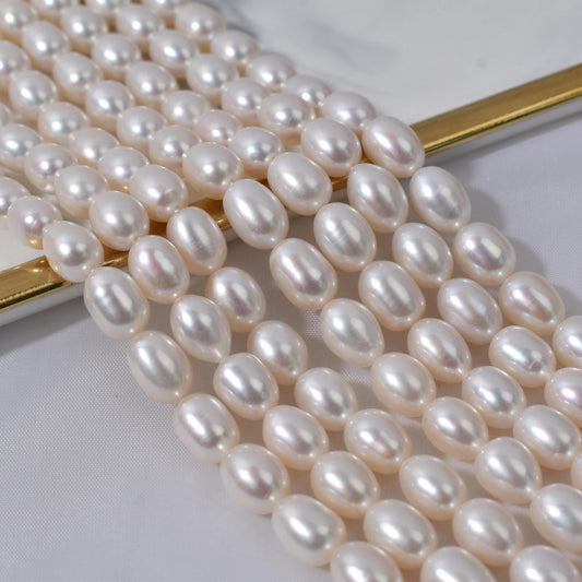 1049 Freshwater Fat Rice Beads Loose Beads Natural Pearls 7mm