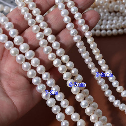 1154 new models, white bright threaded pearls, handmade DIY necklace accessories materials wholesale