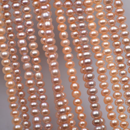 1224 new 4mm natural water pearl loose beads, white and bright, pearl abacus beads DIY collarbone chain jewelry