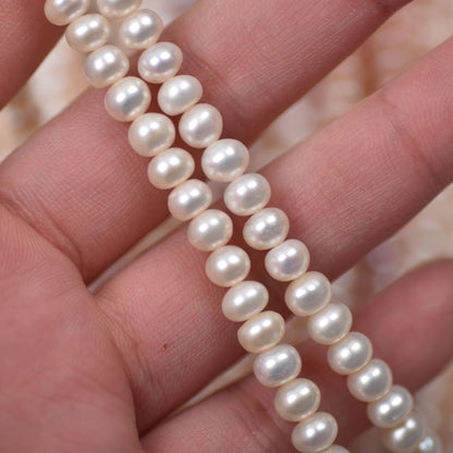 1251 flat beads about 5-6mm natural freshwater pearl DIY jewelry material