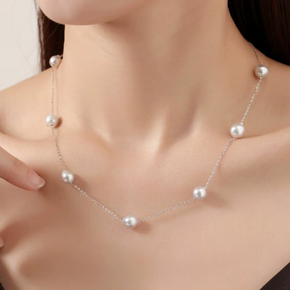 Freshwater pearl necklace lady real multi-hemp baroque special-shaped starry gray gift