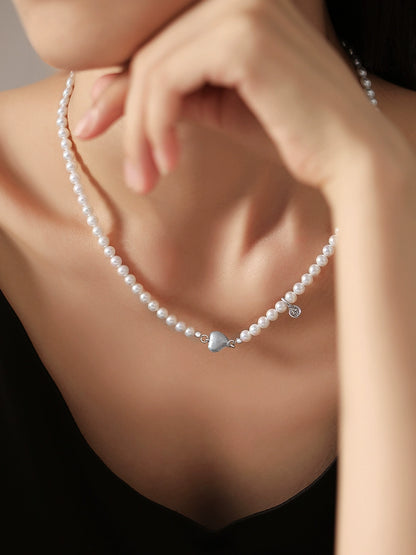 Necklace Ladies Positive Round Extremely Strong Light High-grade Natural Freshwater Baby Pearl Full Bead Chain