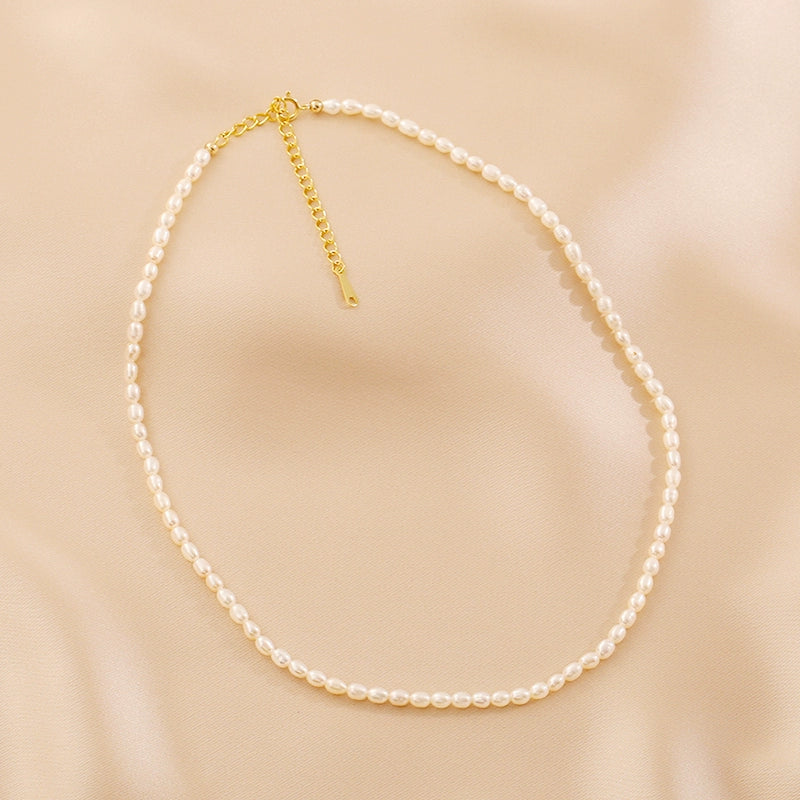 Natural Freshwater Millet Pearl Necklace Ladies Summer