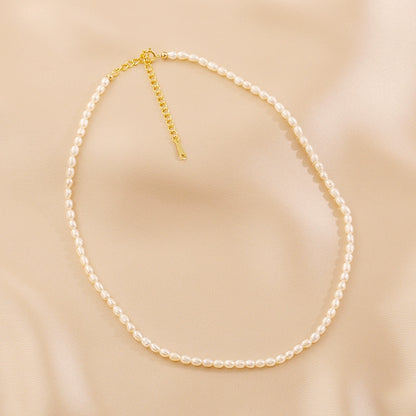 Natural Freshwater Millet Pearl Necklace Ladies Summer