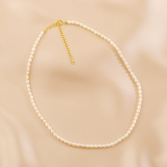 Natural Freshwater Millet Pearl Necklace Ladies Summer