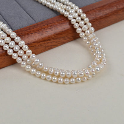 1180 Zhuji 4-5mm natural freshwater pearl nearly round thread work in progress bare beads DIY jewelry loose beads beads wholesale