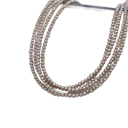 1137 3-4Mm Grey, Pearl Freshwater Pearl DIY Bracelet Necklace work in progress Natural Pearl