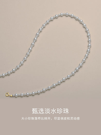 Baby bead necklace size pearl women's round strong light natural freshwater gypsy