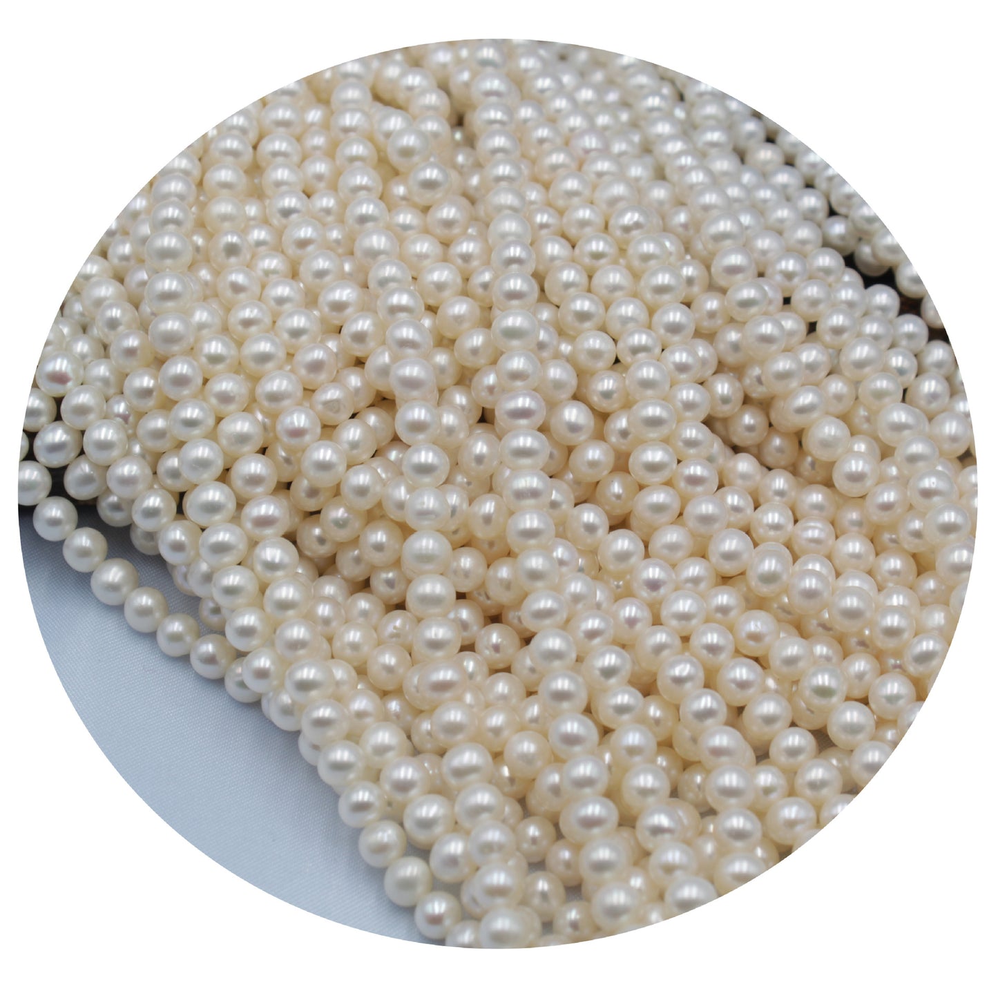 1132 new 5-5.5 mm strong light nearly round natural freshwater pearl DIY material