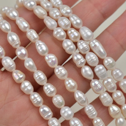 1036 New 5-6mm Threaded Rice Bead Pearl Natural Freshwater Pearl DIY Handmade Jewelry in Stock