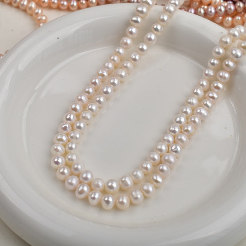 1183 Natural freshwater pearls 6-7mm strong light, loose beads DIY handmade necklace bracelet beaded material accessories